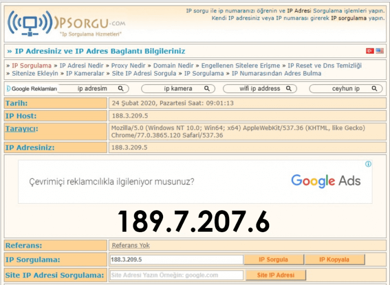 IP ADRESI SORGULAMA visual data 6